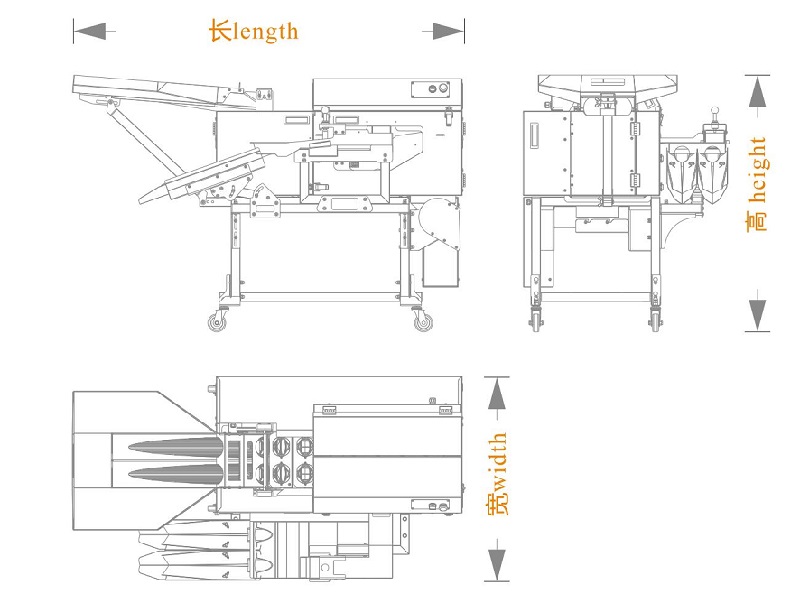 雙排敲蛋機(jī)+蛋液雙槽分離+碎殼機(jī)型（長(zhǎng)寬高）尺寸圖