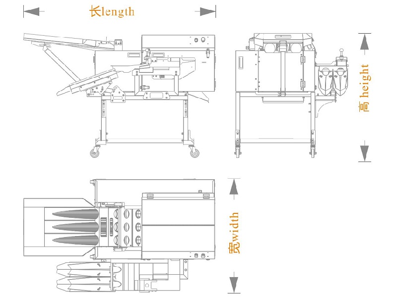 三排敲蛋機(jī)+雙槽蛋清蛋黃分離（長(zhǎng)寬高）尺寸