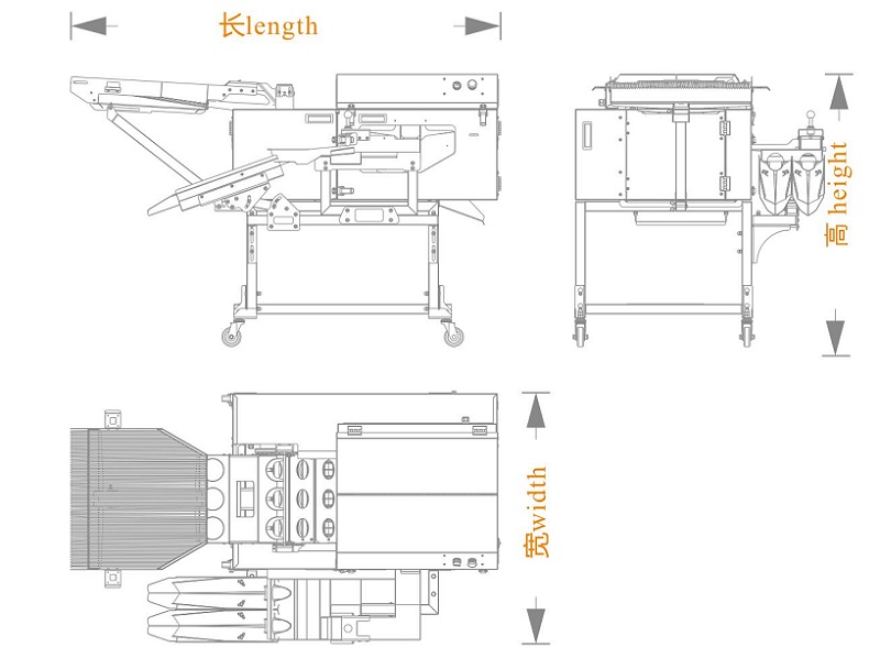 三排敲蛋機(jī)+蛋液雙槽分離+碎殼（長(zhǎng)寬高）尺寸圖