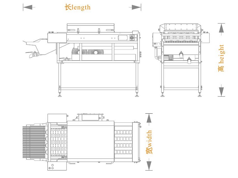 全自動蛋品烘干機<長寬高>尺寸圖