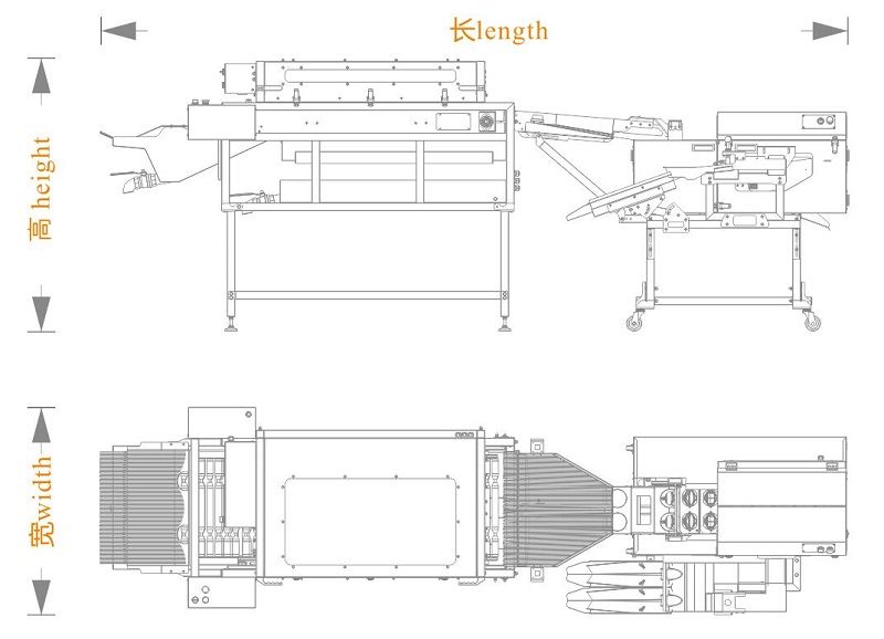 洗蛋+雙排敲蛋機(jī)組合生產(chǎn)線(長寬高)尺寸圖