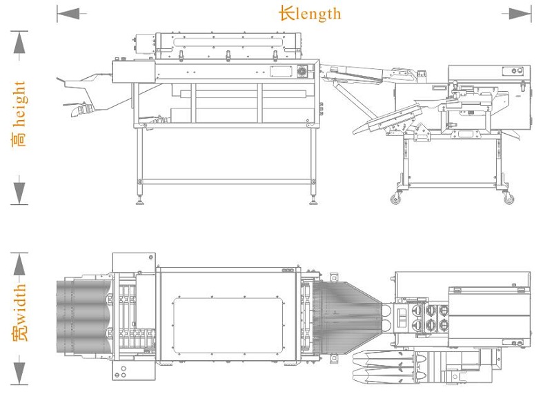 洗蛋+三排敲蛋機(jī)組合生產(chǎn)線<長寬高>尺寸圖
